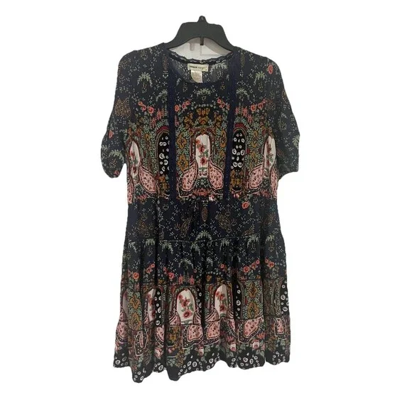 Urban Mangoz Dress Size Small Boho Peasant Casual Paisley - Picture 1 of 7